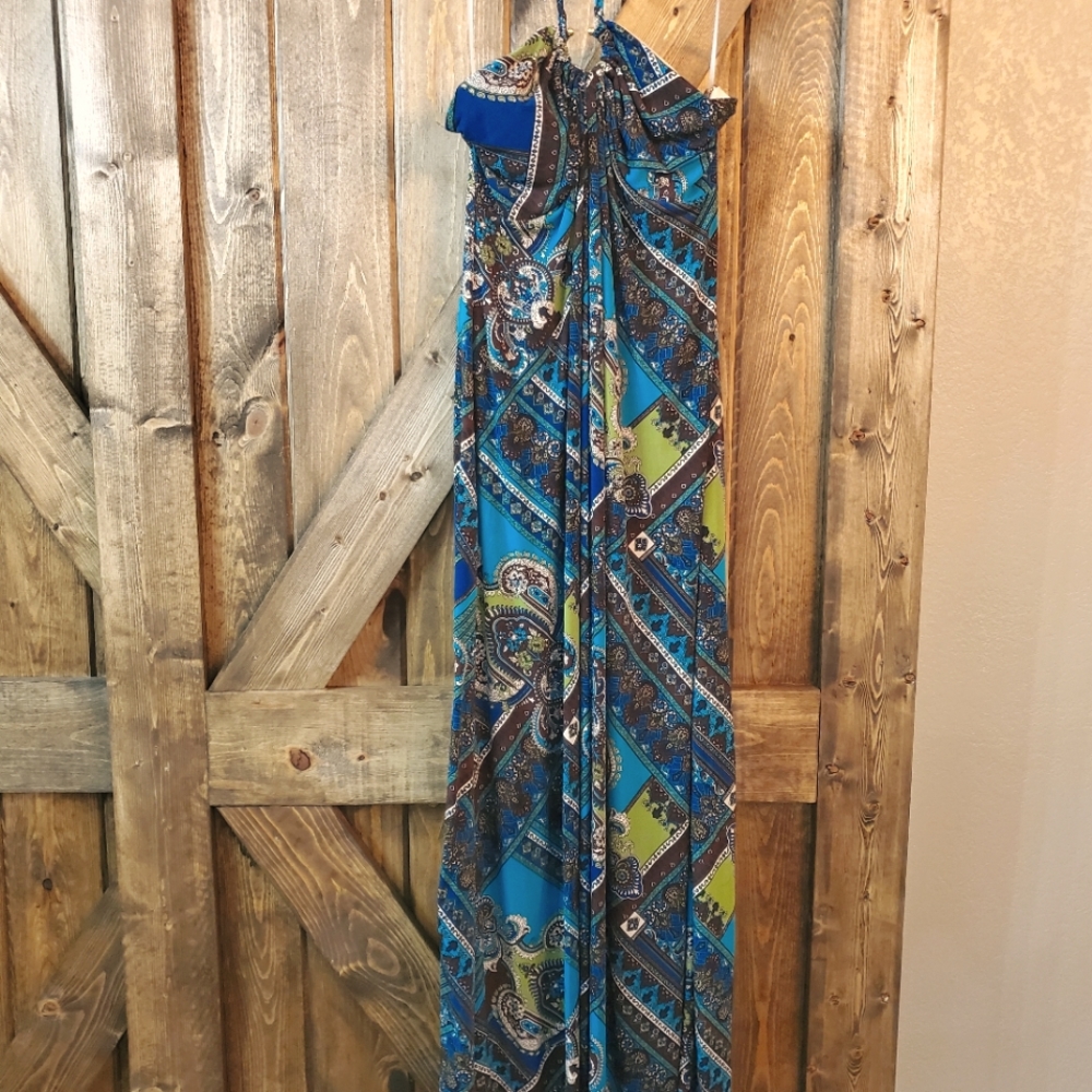 Sexy, Slinky Paisley Halter Dress
